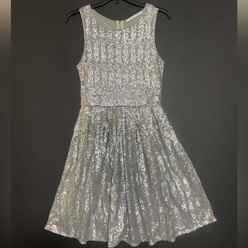 Susana Monaco Silver Sequin Dress